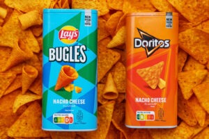 Over‑packaged chip boxes displayed online retail shop