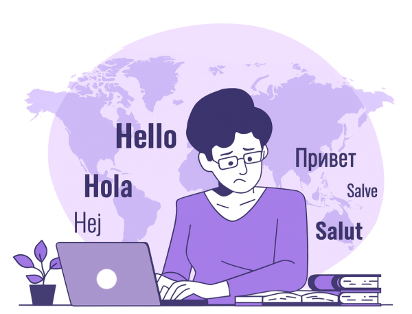 Automatic translation tool applied to a professional website